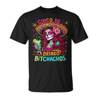 Cinco De Drinko Bitchachos Drinking Skull Fiesta Party T-Shirt - Thegiftio UK