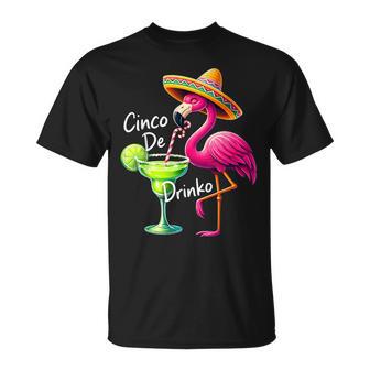 Cinco De Drinko Famingo Drinking Cinco De Mayo T-Shirt - Thegiftio