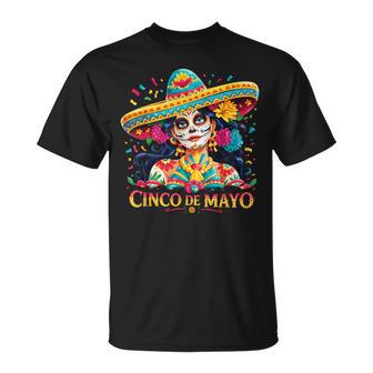 Cinco De Mayo Skull With Sombrero Girls T-Shirt - Thegiftio