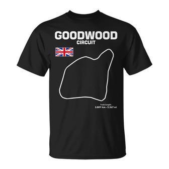 Circuito Famoso Esquema Goodwood Pista Carrera Fan Car Racing Camiseta unisex - Regaloses
