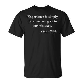Citation De L'expérience Oscar Wilde T-Shirt - Cadeauxyz