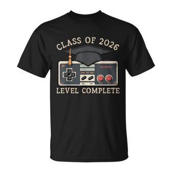 Class Of 2026 Level Complete Video Gamer Senior Graduation T-Shirt - Thegiftio