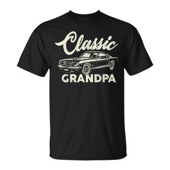Classic Grandpa Vintage Muscle Car For Grandfather T-Shirt - Monsterry