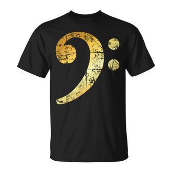 Clave De Bajo Amarillointage Bajista Camiseta unisex - Regaloses