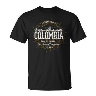 Colombia ヴィンテージスタイルのレトロなコロンビア Tシャツ - Kawaiitshirt