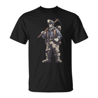 Compañero Minero Con Casco Y Lámpara De Minero Camiseta unisex - Regaloses