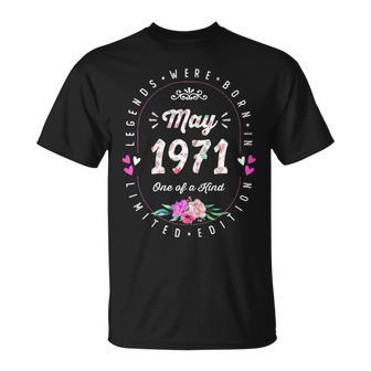 Compleanno Floreale Le Leggendeono Nate A Maggio 1971 Maglietta - Novitaregali