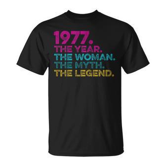 Compleanno Regalointage 1977 Year Woman Myth Legend Maglietta - Novitaregali