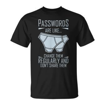 Computer Hacker La Contraseña Deeguridad Cibernéticaon Como Patatas Camiseta unisex - Regaloses