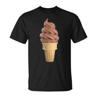 Con Cono Gelato Al Cioccolato Maglietta - Novitaregali