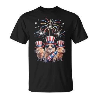 Cool Capybara Patriotic 4Th Of July Capybaras Kids T-Shirt - Thegiftio UK