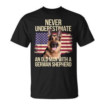 Cool German Shepherd For Grandpa Dog Lover Owner T-Shirt - Monsterry