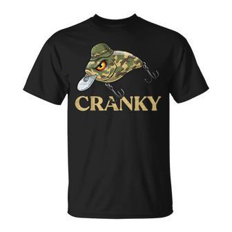 Cranky Crankbait Fishing Lure Camouflage Fathers Day T-Shirt - Thegiftio UK