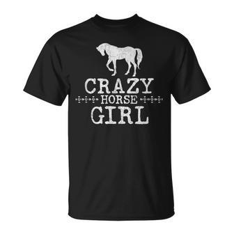 Crazy Horse Girl 、ストレスを感じたエクエストリアン愛好家へのギフト Tシャツ - Kawaiitshirt
