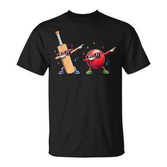Cricket Bat Ball Dabbing Sunglasses Cricket Player Kids Boys T-Shirt - Thegiftio UK