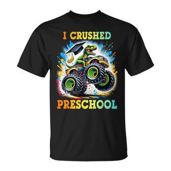 I Crushed Preschool Dinosaur T Rex Graduation T-Shirt - Thegiftio UK