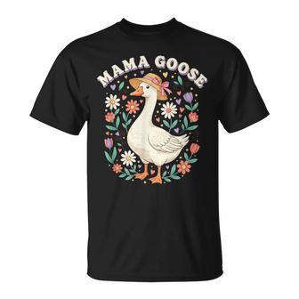 Cute Floral Mama Goose Coquette Mother's Day Silly Goose T-Shirt - Thegiftio UK