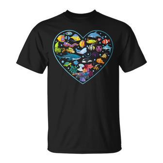 Cute Sea Animals Kids Children Ocean Creatures Clownfish T-Shirt - Monsterry