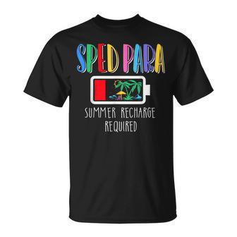 Cute Sped Para Summer Recharge Required Last Day Of School T-Shirt - Thegiftio UK