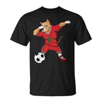 Dabbing Pitbull Cane Marocco Calcio Bandiera Marocchina Arte Maglietta - Novitaregali