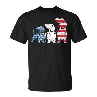 Dachshund Patriotic American Flag Dachshund 4Th Of July T-Shirt - Thegiftio UK
