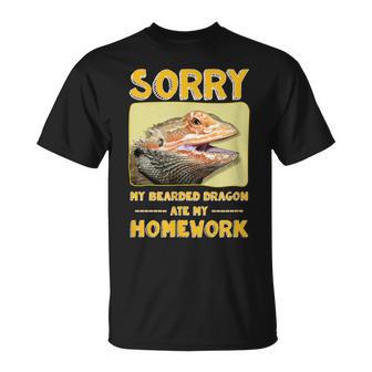Dacuola Pogona My Bearded Dragon Ate My Homework Maglietta - Novitaregali