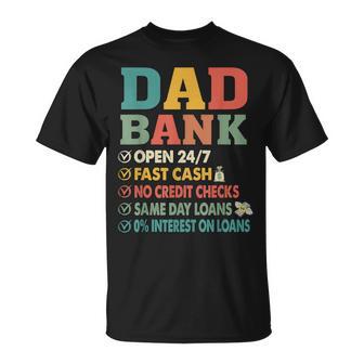 Dad Bank Father's Day No Credit Checks Vintage Daddy T-Shirt - Thegiftio UK