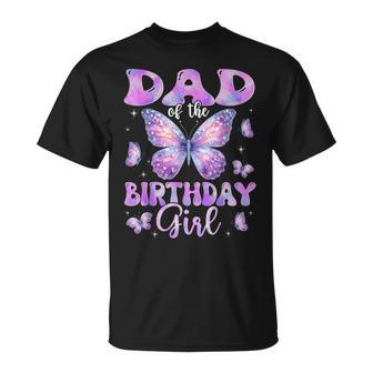 Dad Of The Birthday Girl Butterfly Family Matching T-Shirt - Thegiftio UK