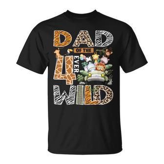 Dad Of The Four Ever Wild Safari 4Th Birthday Boy T-Shirt - Thegiftio