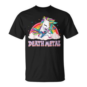 Death Metal Einhorn Regenbogen Goth Genre Punk Musik Magisch T-Shirt - Seseable