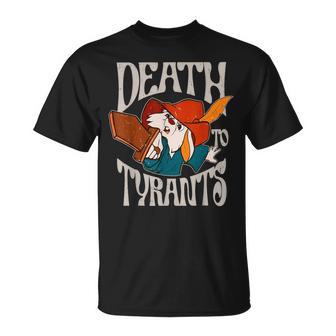 Death To Tyrants Retro Rabbit Meme T-Shirt - Thegiftio UK
