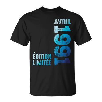 Depuis Avril 1991 Année 1991 Retro 1991 Édition Limitée T-Shirt - Cadeauxyz