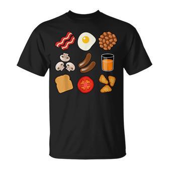 Desayuno Inglés Completo Manga Corta Negro Camiseta unisex - Regaloses