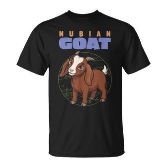 Dessin Animé Nubian Chèvre Ferme Amoureux Des Animaux Chèvres Mignonnes T-Shirt - Cadeauxyz