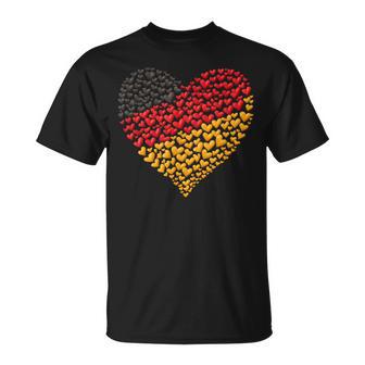 Deutschland Flagge Herz Aus Leidenschaft Für Deutschland T-Shirt - Seseable