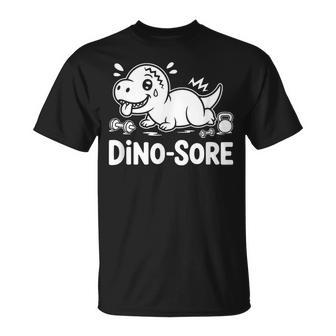 Dino-Sore Divertido Dinosaurio De Entrenamiento De Gimnasio Camiseta unisex - Regaloses
