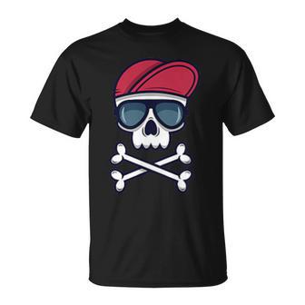 Diseño Genial De Patines Callejeros Con Forma De Calavera Cruzada In Mangas Camiseta unisex - Regaloses
