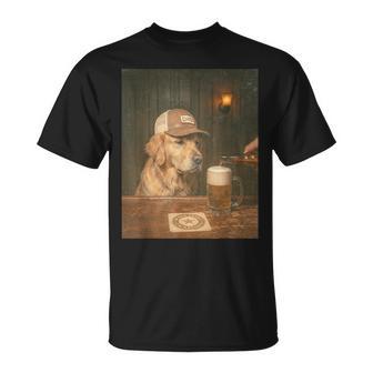Divertido Golden Retriever Bebiendo Cerveza Perrointage Maldito Meme Camiseta unisex - Regaloses