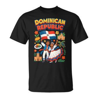 Dominican Republic Culture Pride Folkloric Dance Fancy Dress T-Shirt - Thegiftio