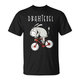 Drahtesel Wortspiel I Esel Fährt Fahrrad Comic I Rad Fahrer T-Shirt - Seseable