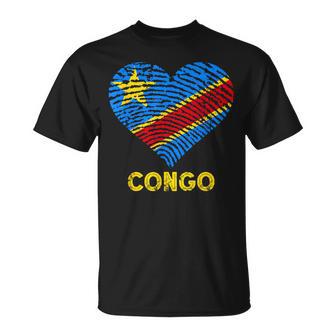 Drapeau De La République Du Congo Coeur Rdc Fierté Congolaise T-Shirt - Cadeauxyz