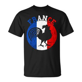 Drapeau Français Coq Fierté Française Racines Françaises Drapeau France T-Shirt - Cadeauxyz