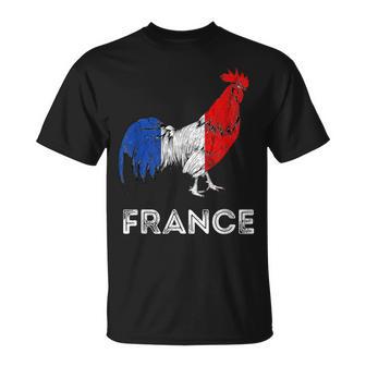 Drapeau France Coq Drapeau Français Racines Françaises Fierté Française T-Shirt - Cadeauxyz
