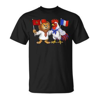 Drapeau France Maroc Racines Franco-Marocaines Fierté T-Shirt - Cadeauxyz