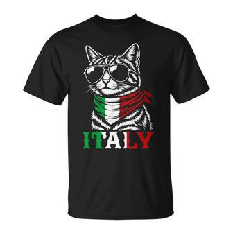 Drapeau Italien Drôle Chat Italie T-Shirt - Cadeauxyz