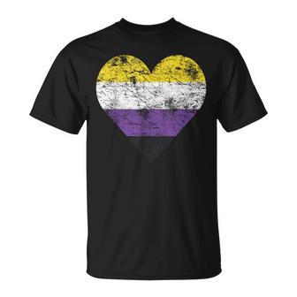 Drapeauintage Non Binaire En Forme De Cœur T-Shirt - Cadeauxyz