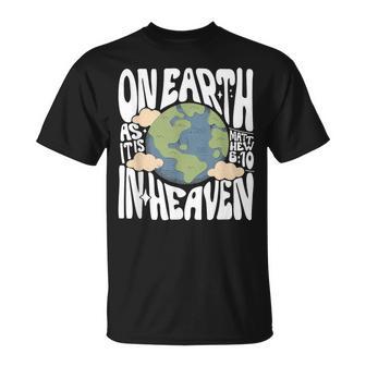 On Earth As It Is In Heaven Retro Religious Christian T-Shirt - Thegiftio UK