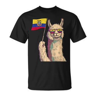 Ecuadorian Roots Llama Sunglass Ecuadorian Flag Ecuador T-Shirt - Thegiftio UK