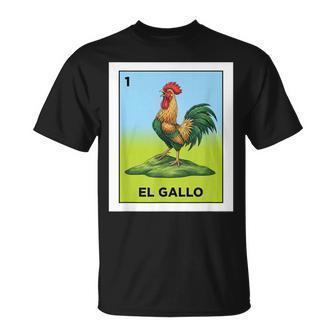 El Gallo Card Mexican Lottery The Rooster Mexico Culture T-Shirt - Monsterry