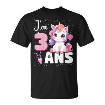 Enfant Fille 3 Ans Licorne Fille Anniversaire 3 Ans J'ai 3 Ans T-Shirt - Cadeauxyz
